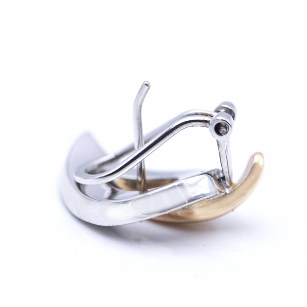 Boucles d'oreilles en or blanc et or rose avec diamants - Castafiore
