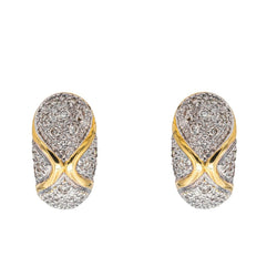 Boucles d'oreilles en or blanc, or jaune et diamants - Castafiore