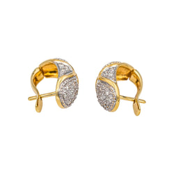 Boucles d'oreilles en or blanc, or jaune et diamants - Castafiore