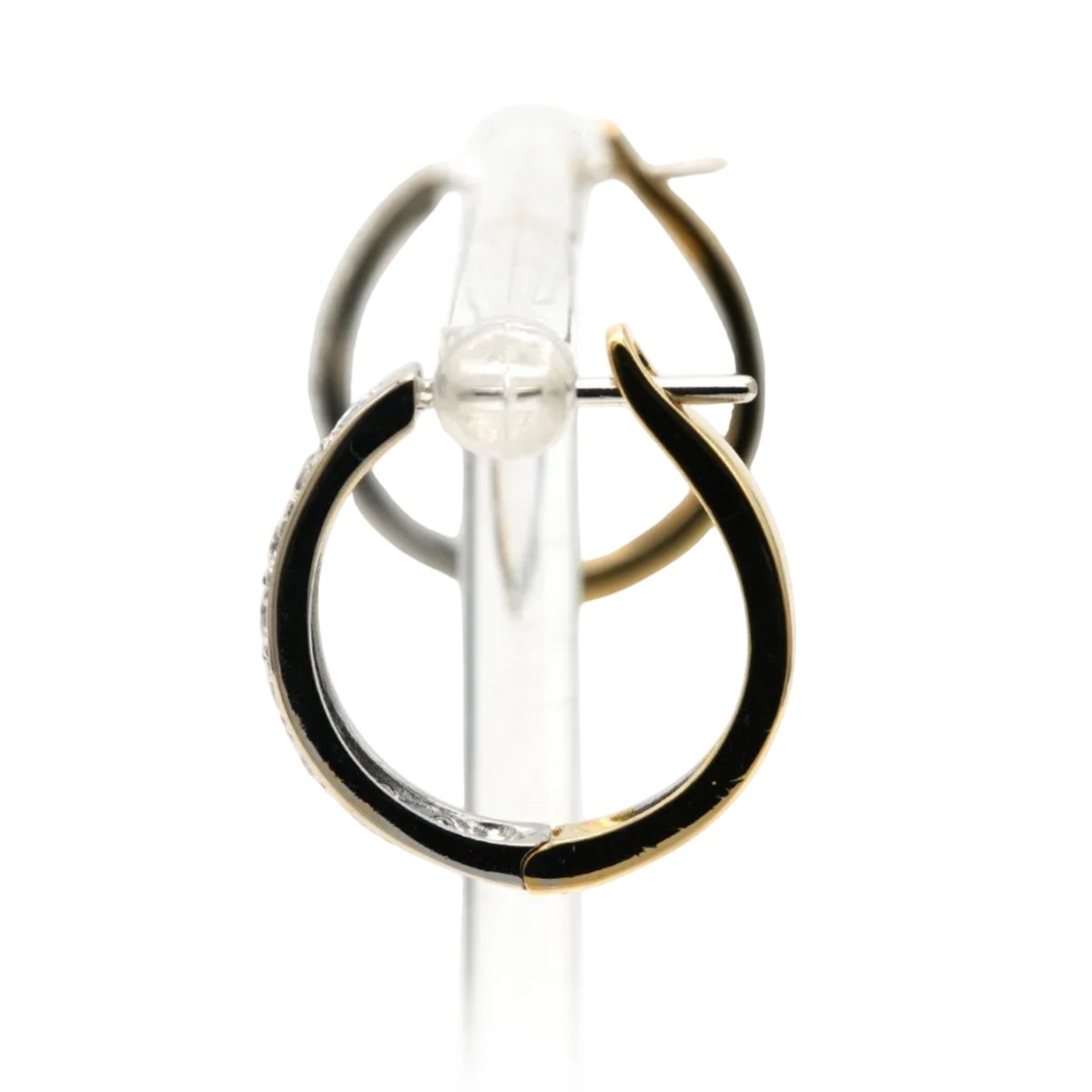 Boucles d'oreilles en or blanc, or jaune et diamants - Castafiore