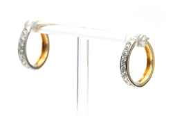 Boucles d'oreilles en or blanc, or jaune et diamants - Castafiore