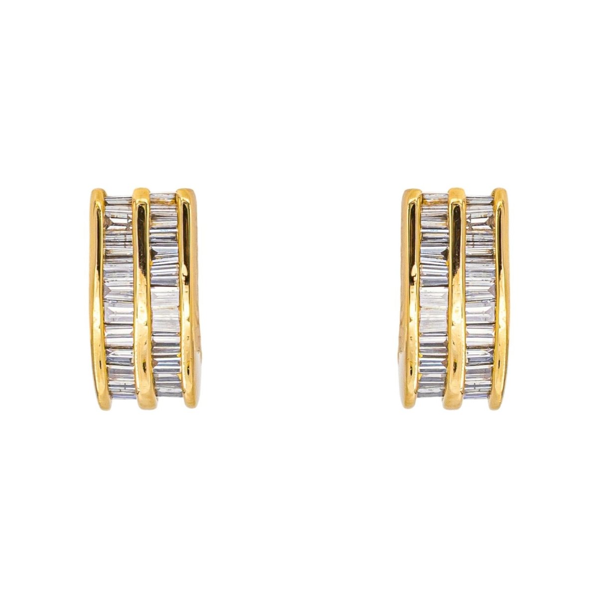 Boucles d'oreilles en or blanc, or jaune et diamants - Castafiore