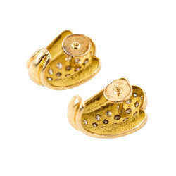 Boucles d'oreilles en or blanc, or jaune et diamants - Castafiore