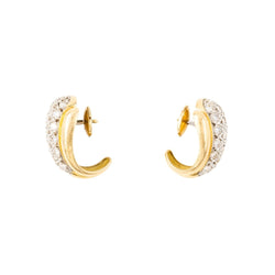Boucles d'oreilles en or blanc, or jaune et diamants - Castafiore