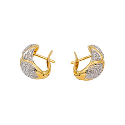 Boucles d'oreilles en or blanc, or jaune et diamants - Castafiore
