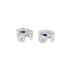 Boucles d'oreilles en or blanc, saphir et diamants - Castafiore