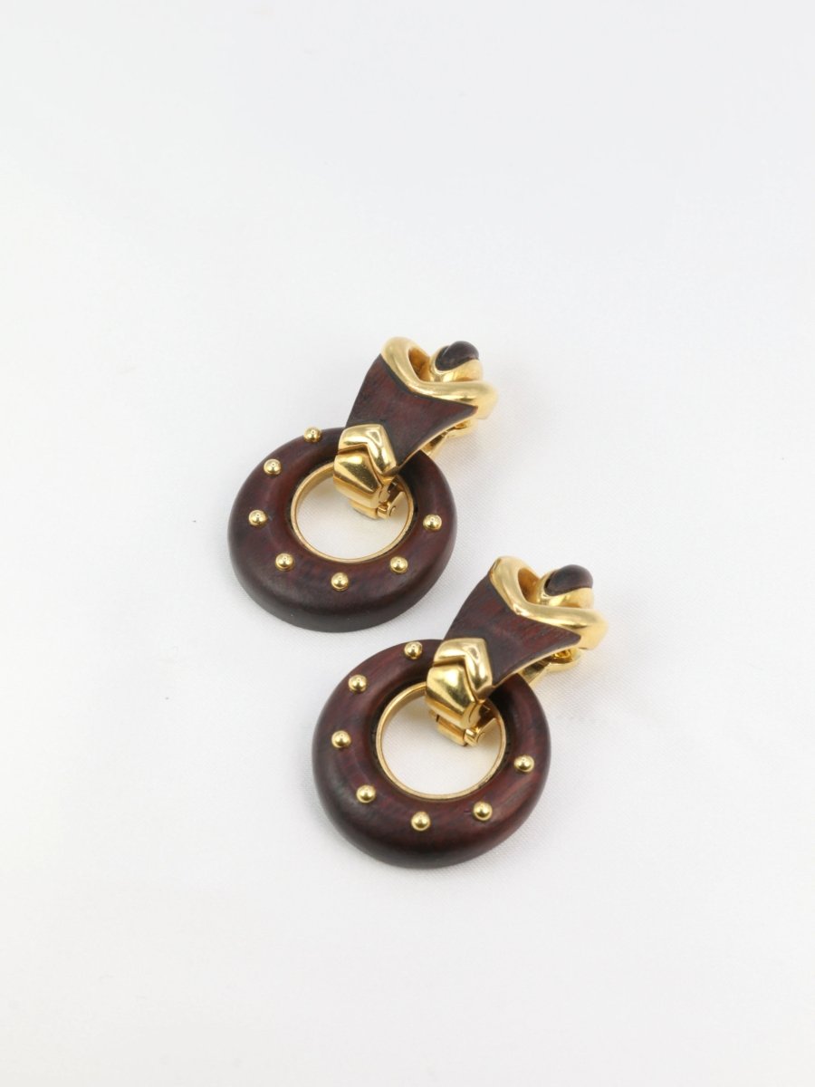 Boucles d’oreilles en or et Bois d’amourette - Castafiore