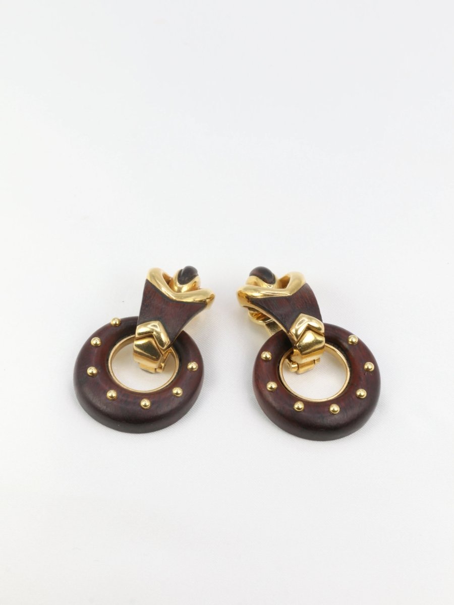 Boucles d’oreilles en or et Bois d’amourette - Castafiore