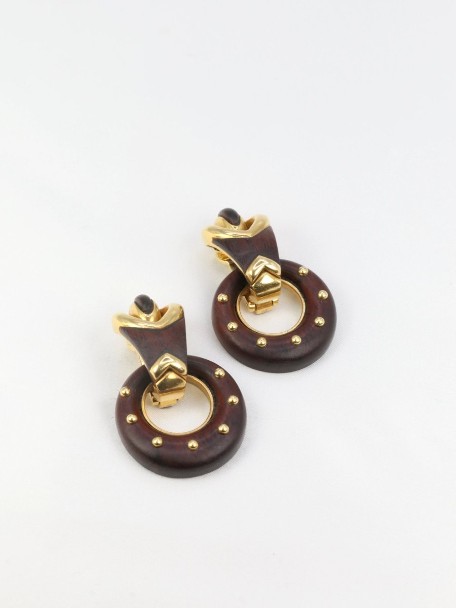 Boucles d’oreilles en or et Bois d’amourette - Castafiore