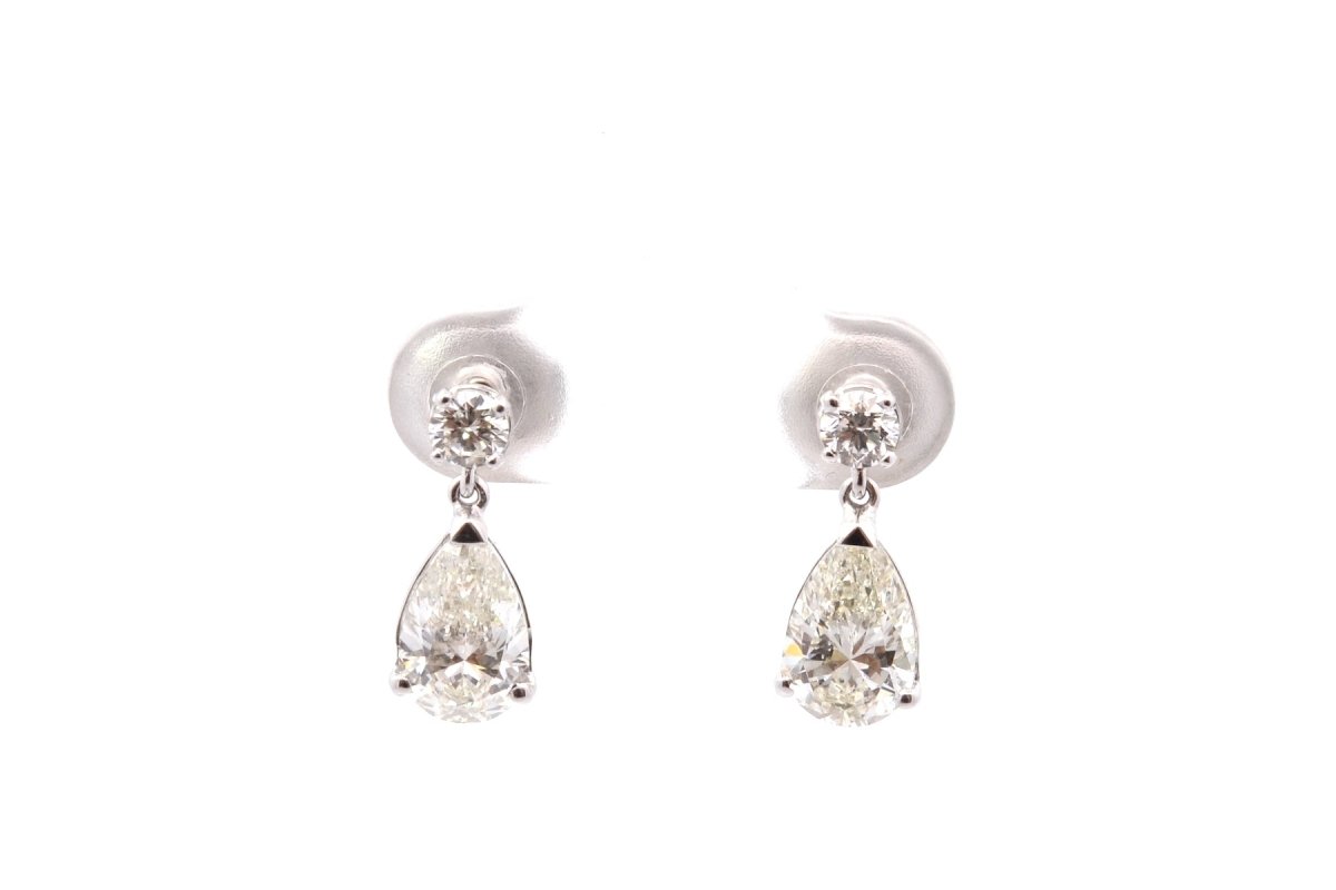 Earrings diamonds of 1.20cts and 1.21cts