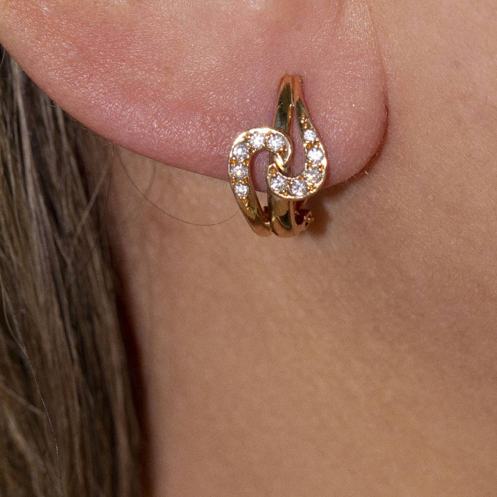 Boucles d'oreilles en or et diamants datant de 1955 - Castafiore