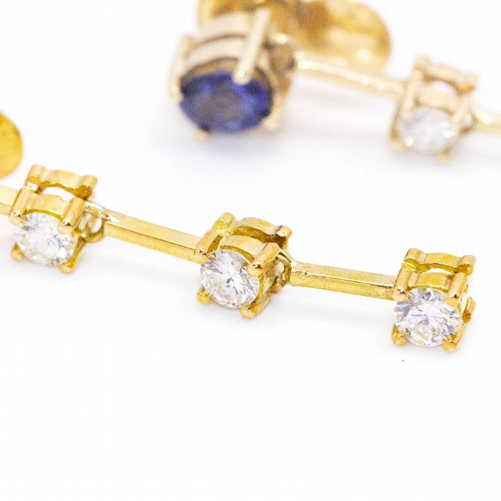 Boucles d'oreilles en or et saphir de Ceylan - Castafiore