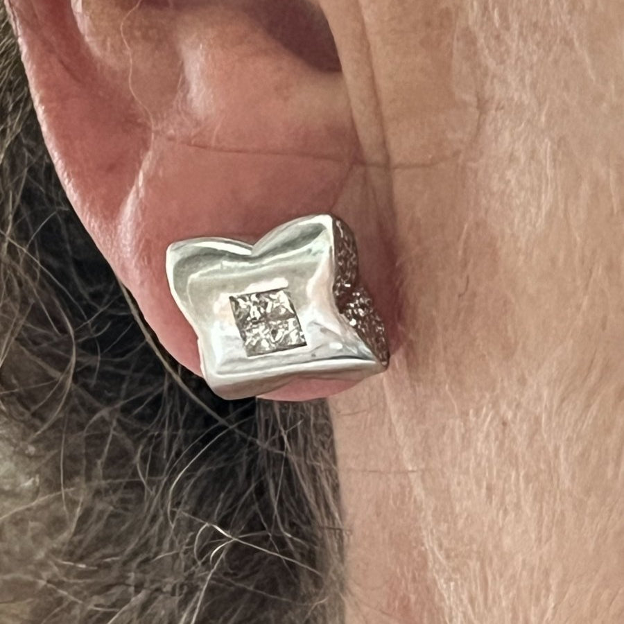 Boucles d'oreilles en or gris et diamants - Castafiore