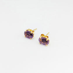 Boucles d'oreilles en or jaune 18 carats et améthystes - Castafiore
