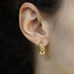 Boucles d’oreilles en or jaune 18K massif – Vers 1990 – 10,40 g - Castafiore