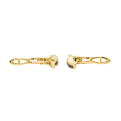 Boucles d'oreilles en or jaune avec saphirs et diamants - Castafiore