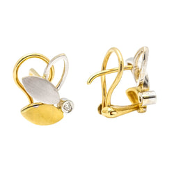 Boucles d'oreilles en or jaune, blanc et diamants - Castafiore