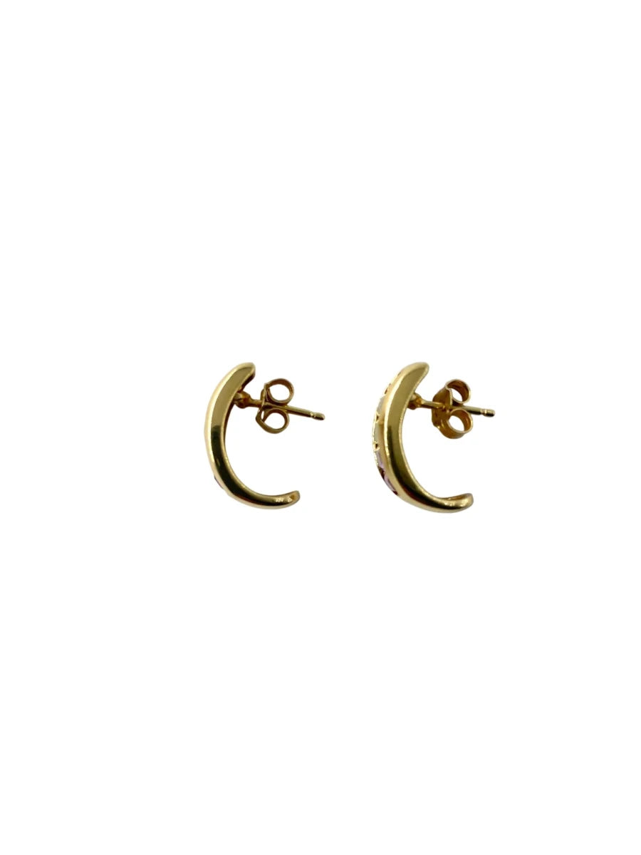 Boucles d'oreilles en or jaune, citrine, topaze bleue, péridot et améthyste - Castafiore