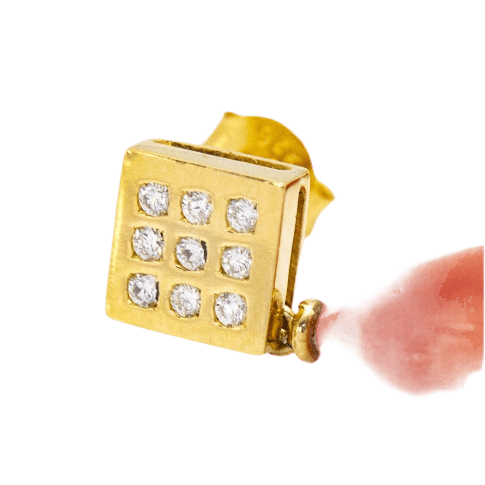 Boucles d'oreilles en or jaune, corail et diamants - Castafiore