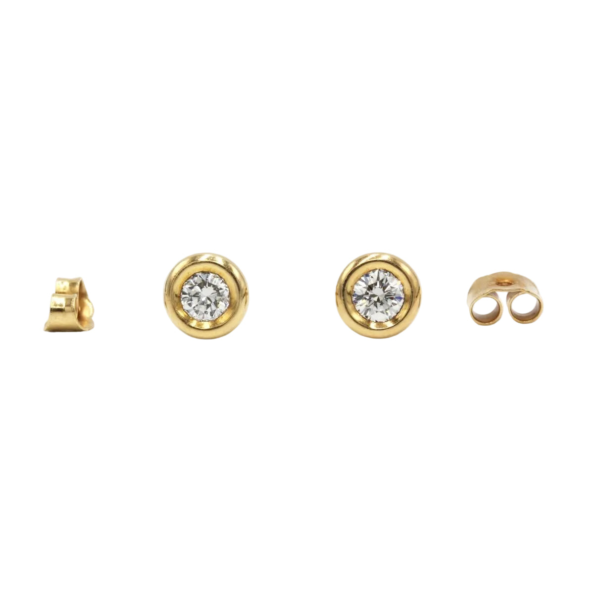 Boucles d'oreilles en or jaune & diamants - Castafiore