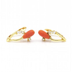 Boucles d'oreilles en or jaune et corail - Castafiore