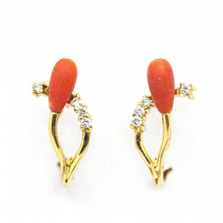 Boucles d'oreilles en or jaune et corail - Castafiore