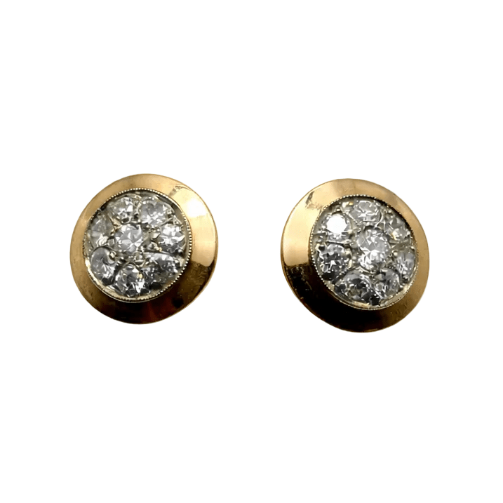 Boucles d'oreilles en or jaune et diamants