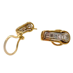 Boucles d'oreilles en or jaune et diamants - Castafiore