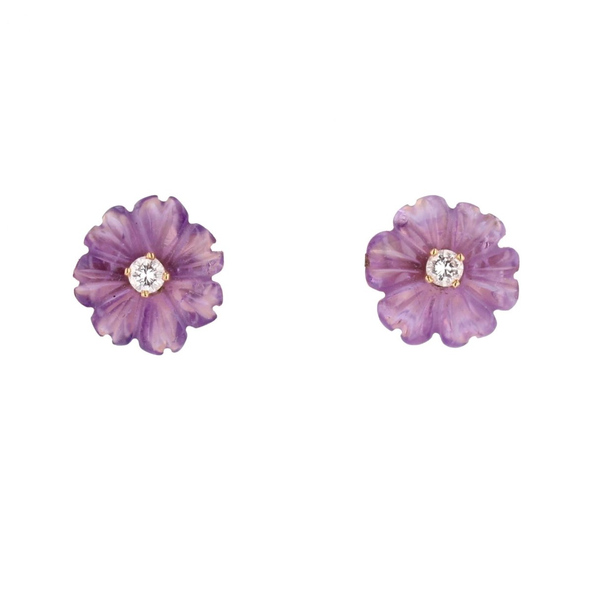 Boucles d'oreilles en or jaune et diamants - Castafiore