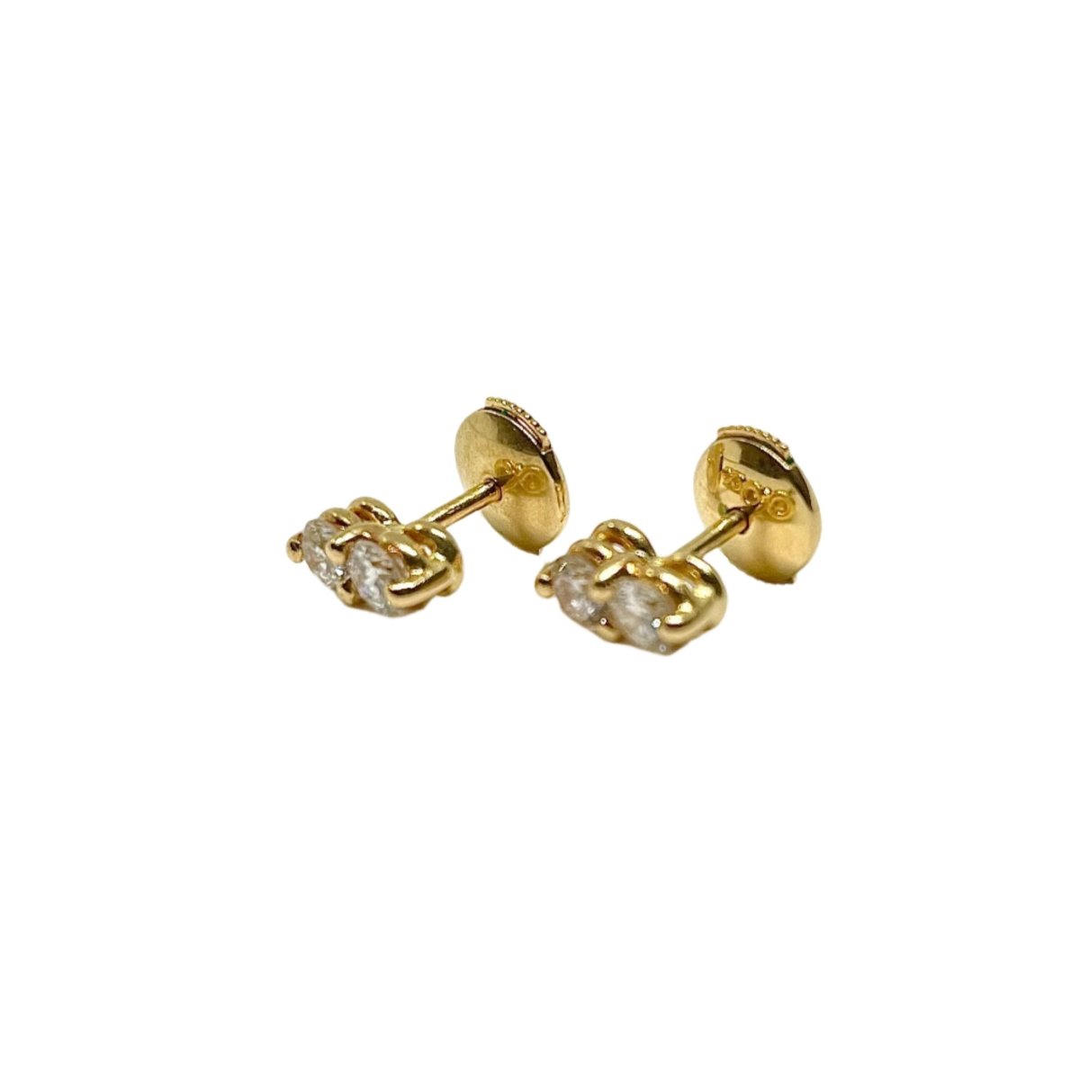 Boucles d’oreilles en or jaune et diamants - Castafiore
