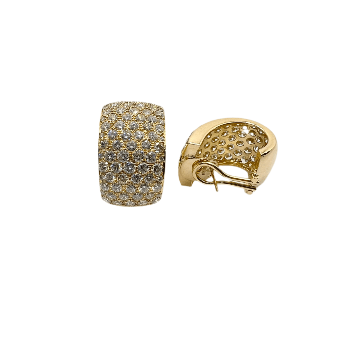 Boucles d'oreilles en or jaune et diamants - Castafiore