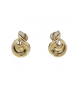 Boucles d'oreilles en or jaune et diamants - Castafiore