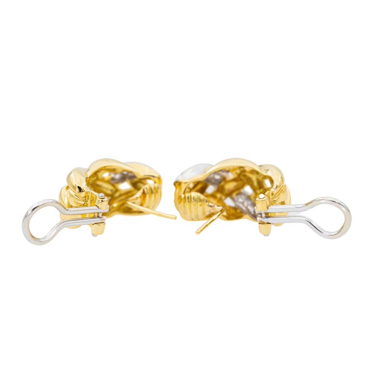 Boucles d'oreilles en or jaune et diamants - Castafiore