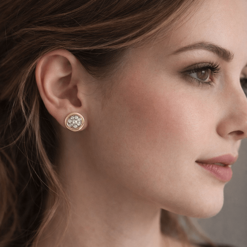 Boucles d'oreilles en or jaune et diamants
