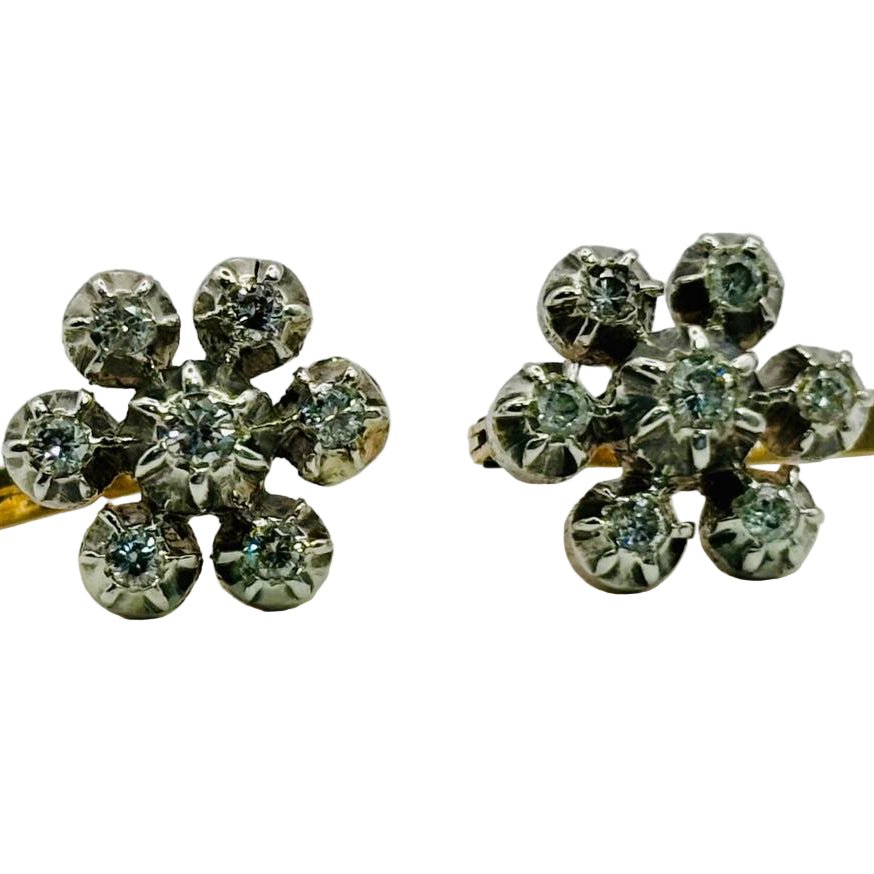 Boucles d'oreilles en or jaune et diamants - Castafiore