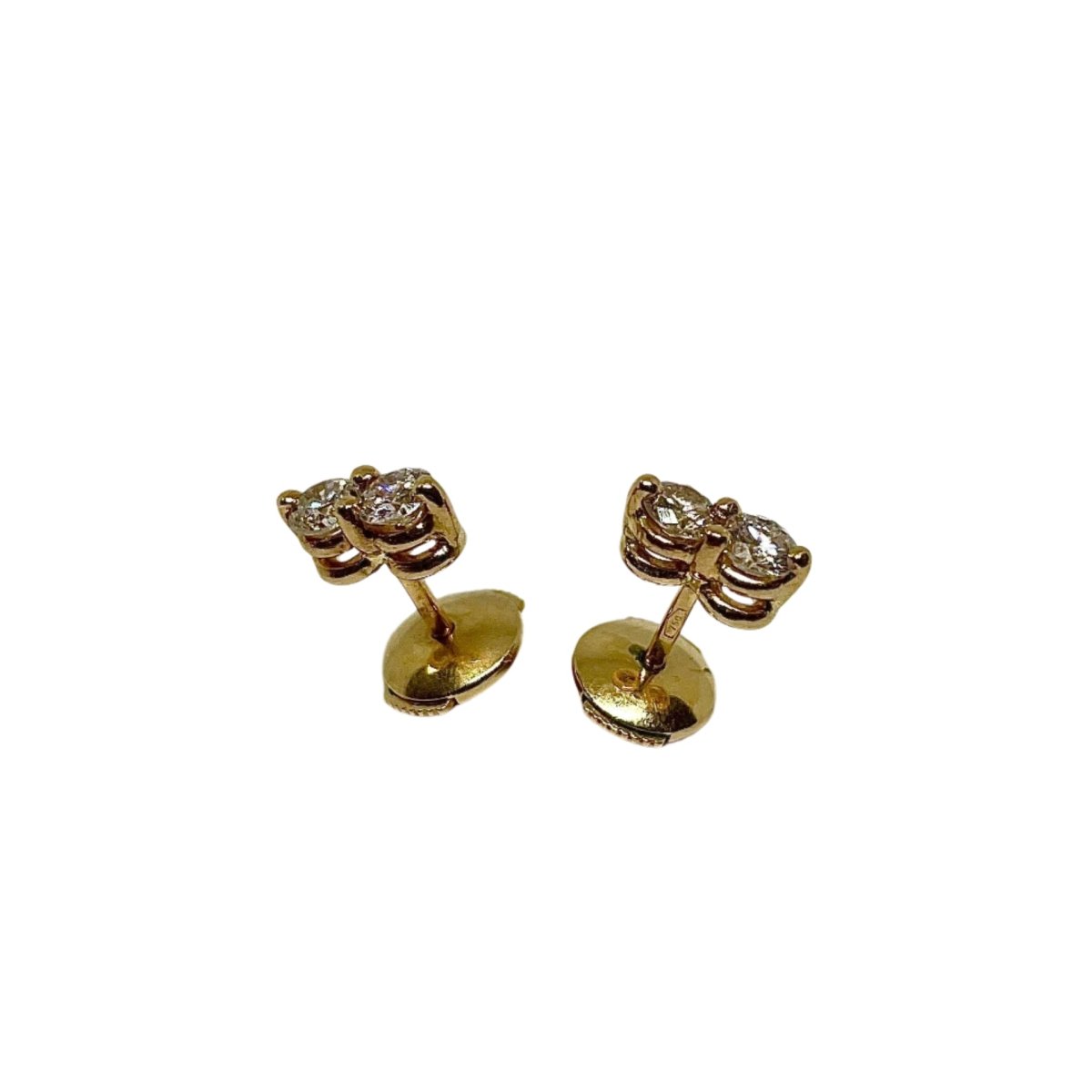 Boucles d’oreilles en or jaune et diamants - Castafiore