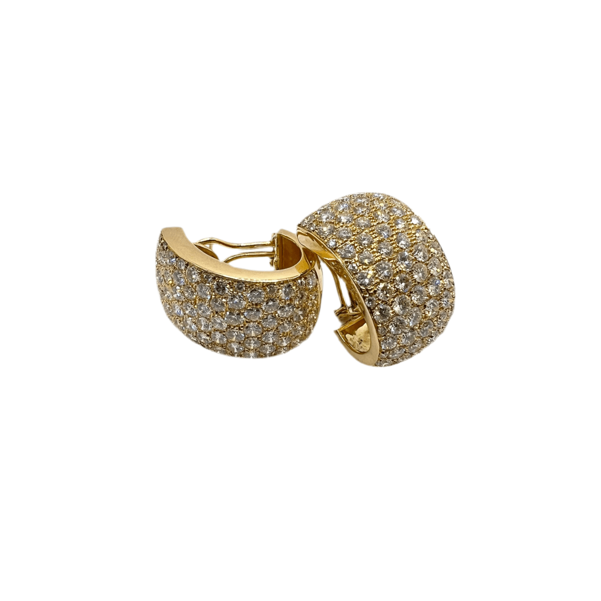 Boucles d'oreilles en or jaune et diamants - Castafiore