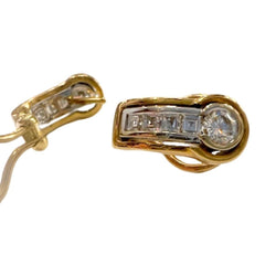 Boucles d'oreilles en or jaune et diamants - Castafiore