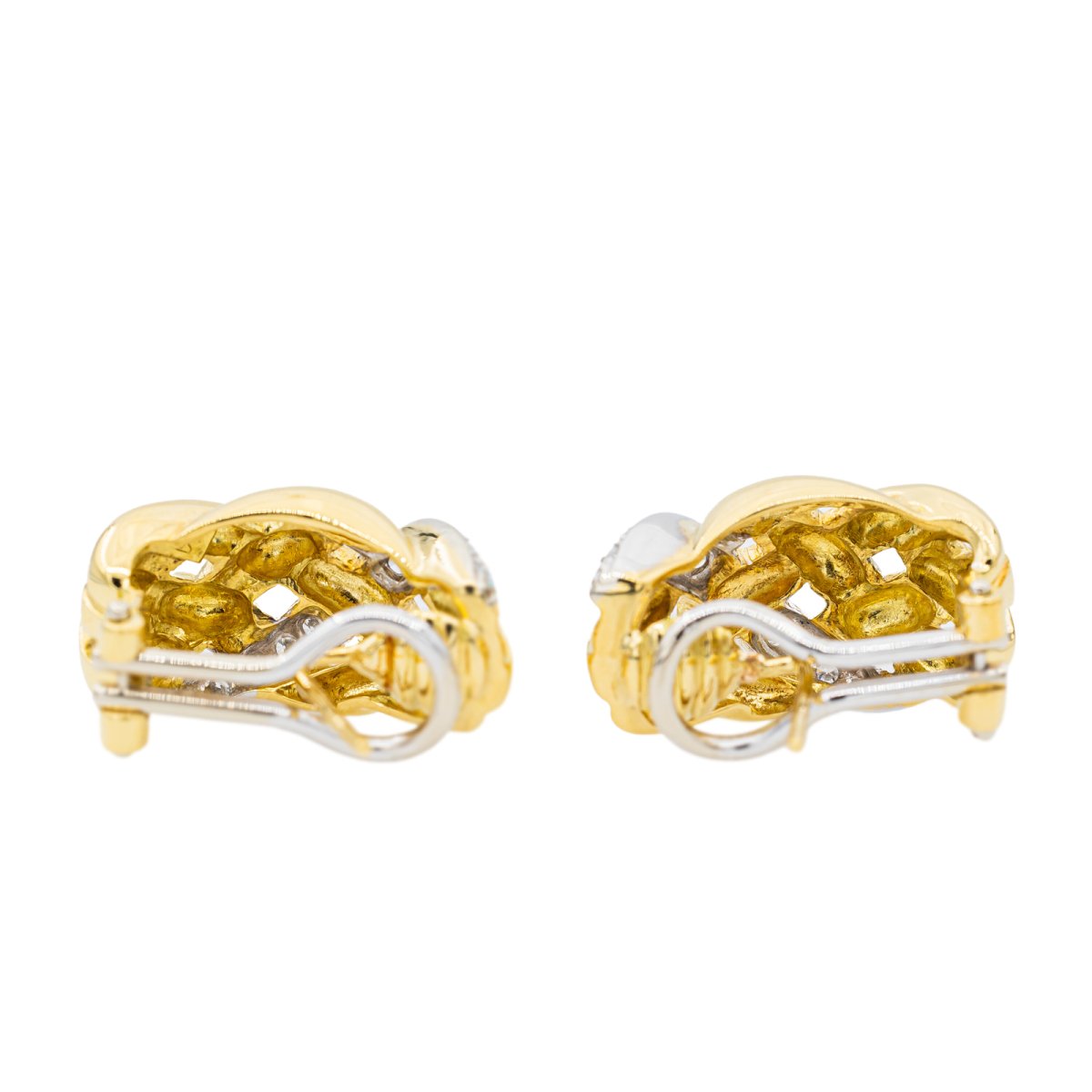 Boucles d'oreilles en or jaune et diamants - Castafiore