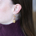 Boucles d'oreilles en or jaune et grenats - Castafiore