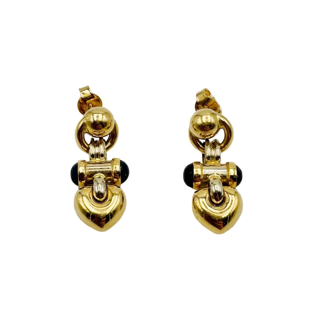 Boucles d'oreilles en or jaune et lapis lazuli - Castafiore