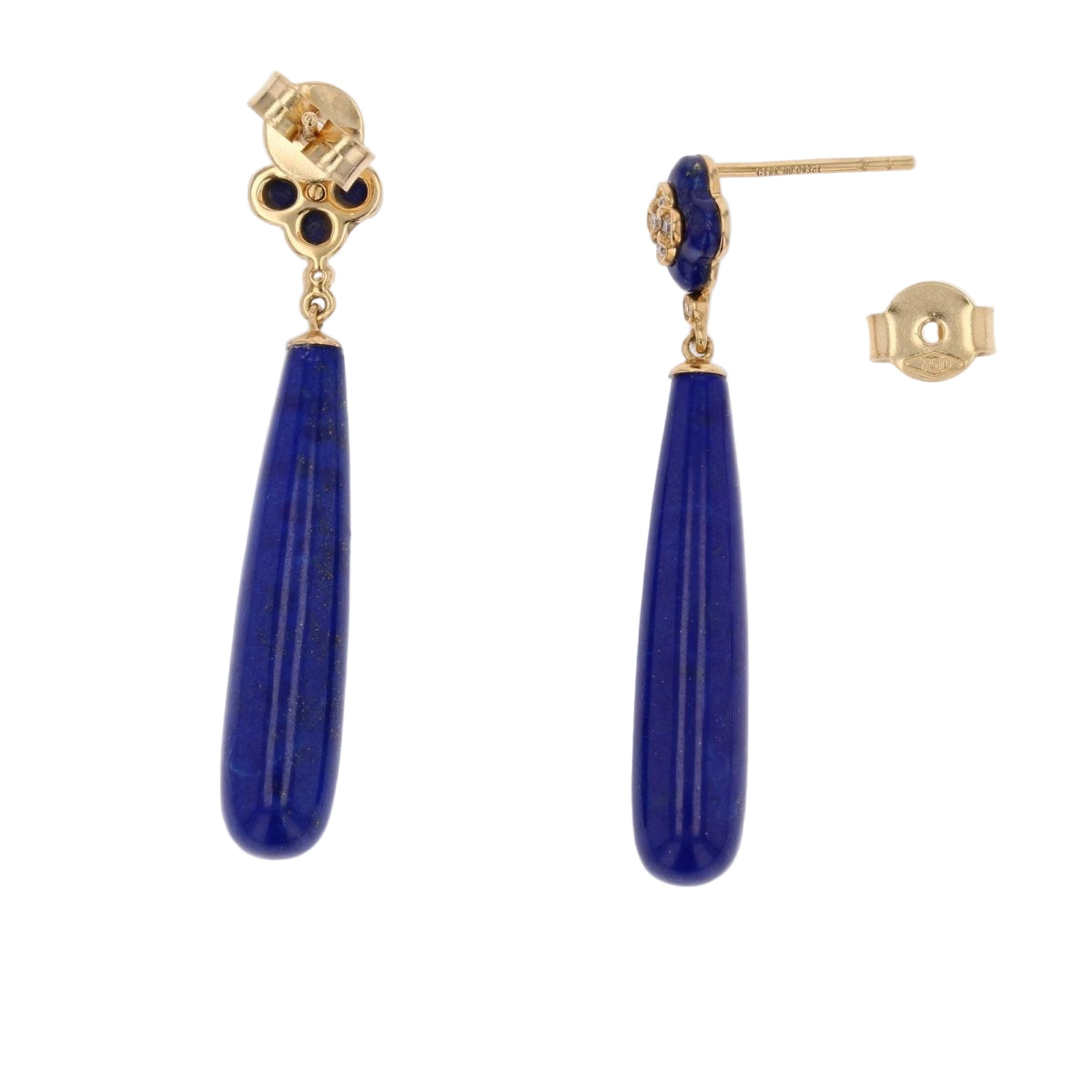 Boucles d'oreilles en or jaune et lapis lazuli - Castafiore