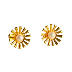 Boucles d'oreilles en or jaune et perles - Castafiore