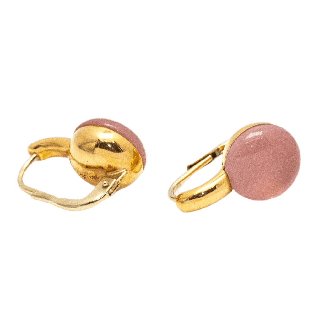 Boucles d'oreilles en or jaune et quartz - Castafiore