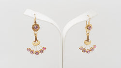 Boucles d'oreilles en or jaune et rubis