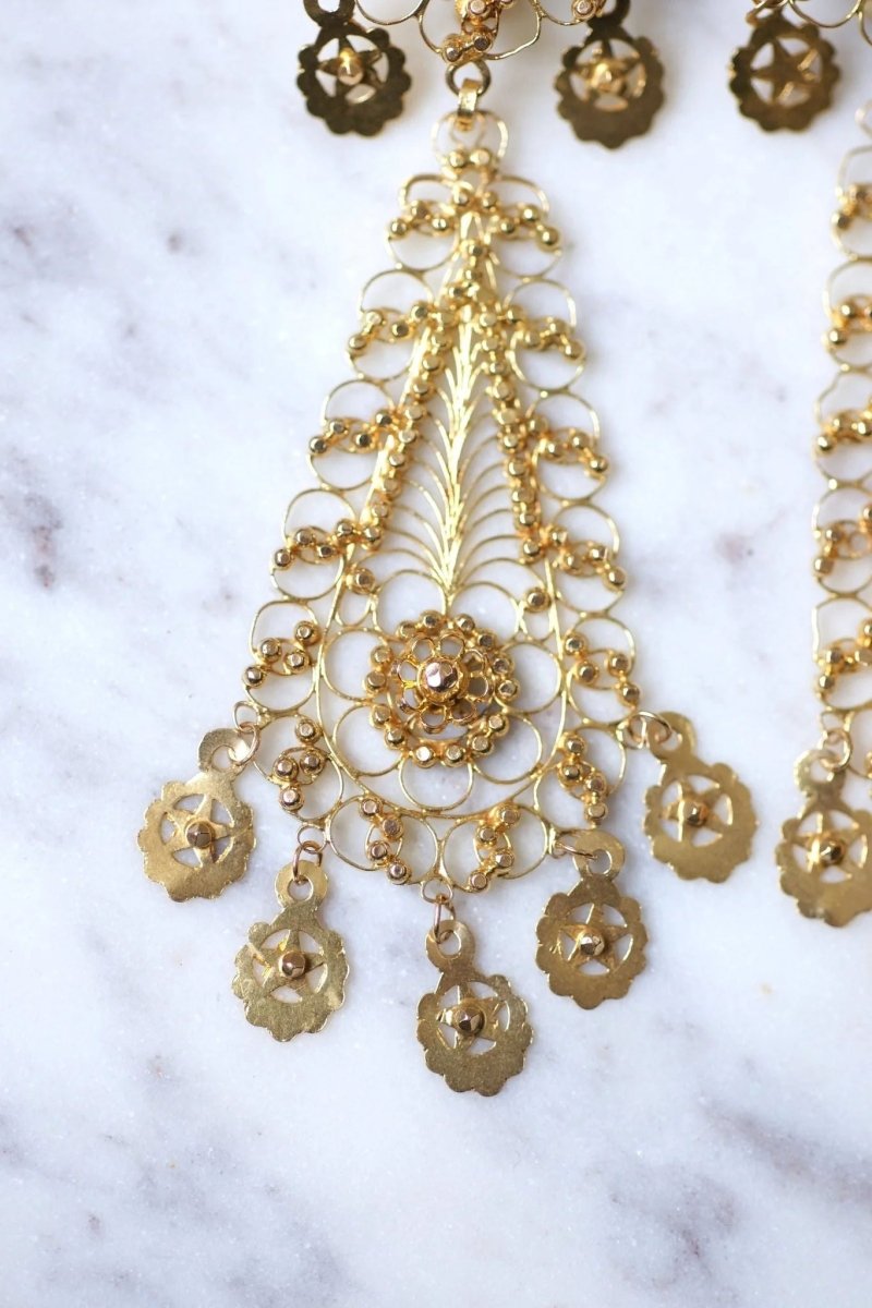 Boucles d'oreilles en or jaune filigrané - Castafiore