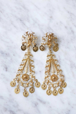 Boucles d'oreilles en or jaune filigrané - Castafiore