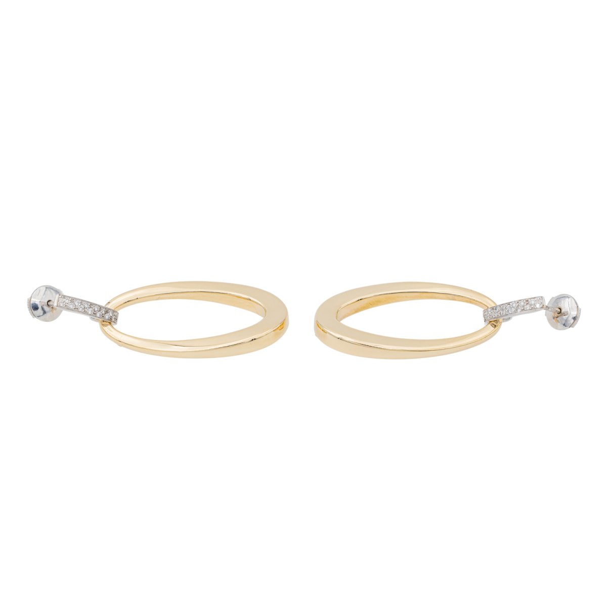 Boucles d'oreilles en or jaune, or blanc et diamants - Castafiore