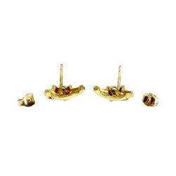 Boucles d'oreilles en or jaune, rubis et diamants - Castafiore