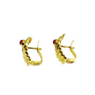 Boucles d'oreilles en or jaune, rubis et diamants - Castafiore